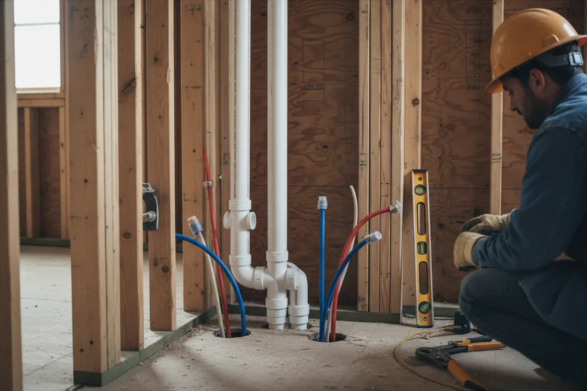 Drain and supply rough-in during Drain Cleaning in Naples